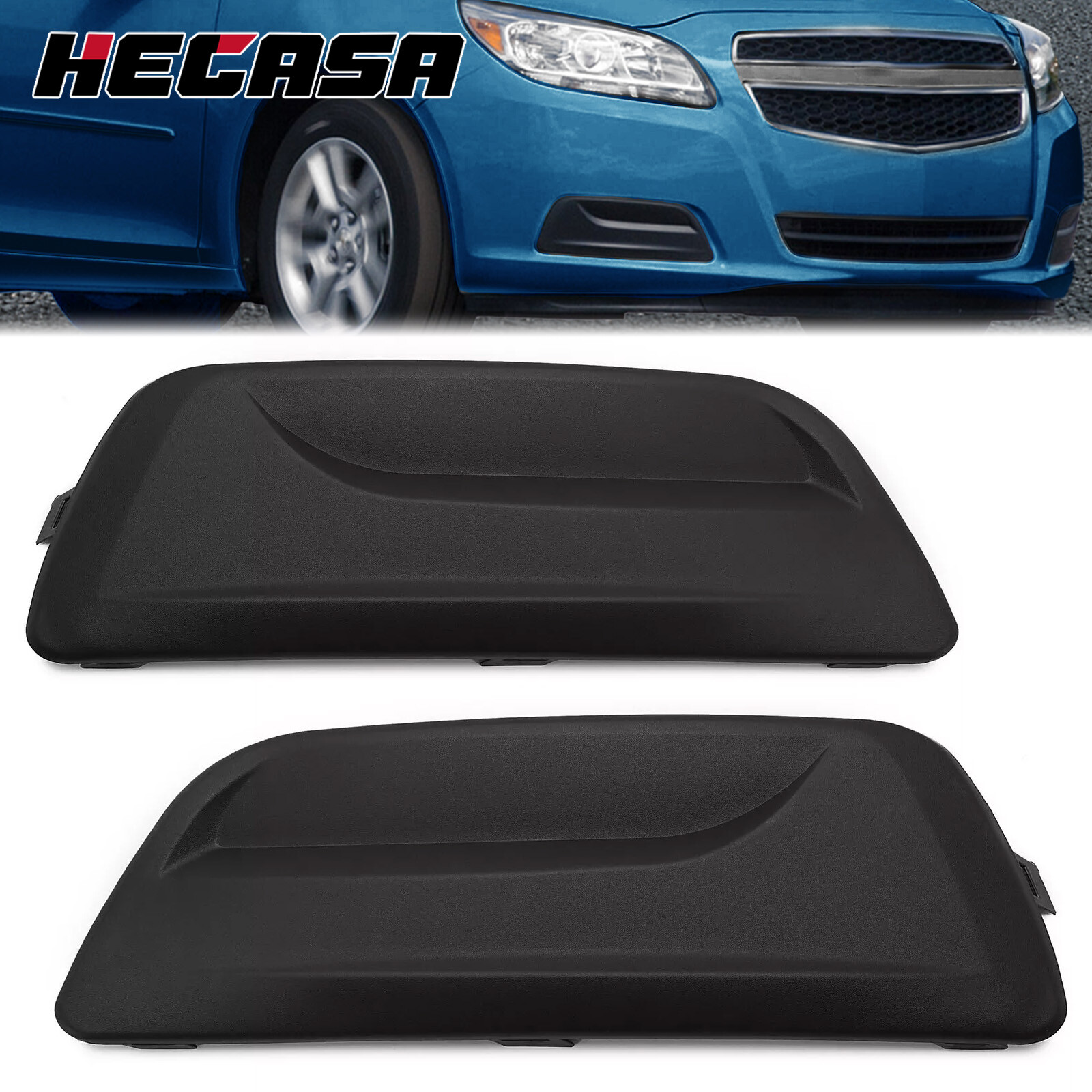 HECASA Black Fog Light Cover For Chevrolet Malibu 2013 2014 2015 2016 Left&Right