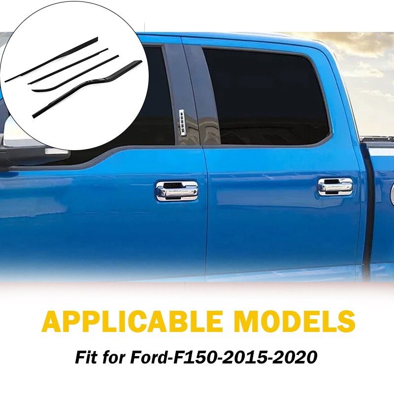 4PCS L+R Black Window Molding Bottom Sill Trim Strip For 2015-2020 Ford F150US