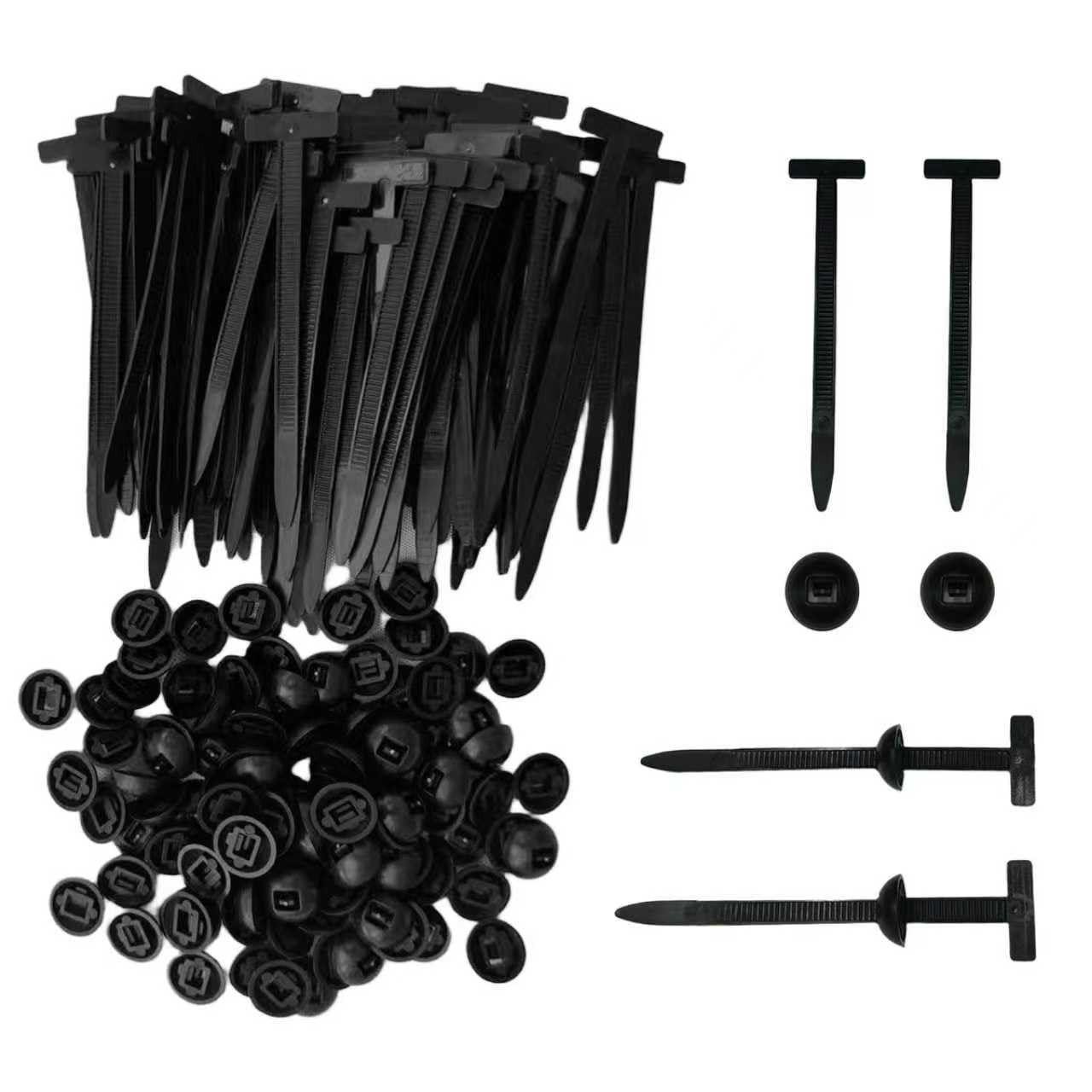 100PCS Automotive Nylon Cable Tie Clips Zip Fasteners for Bumper Trim