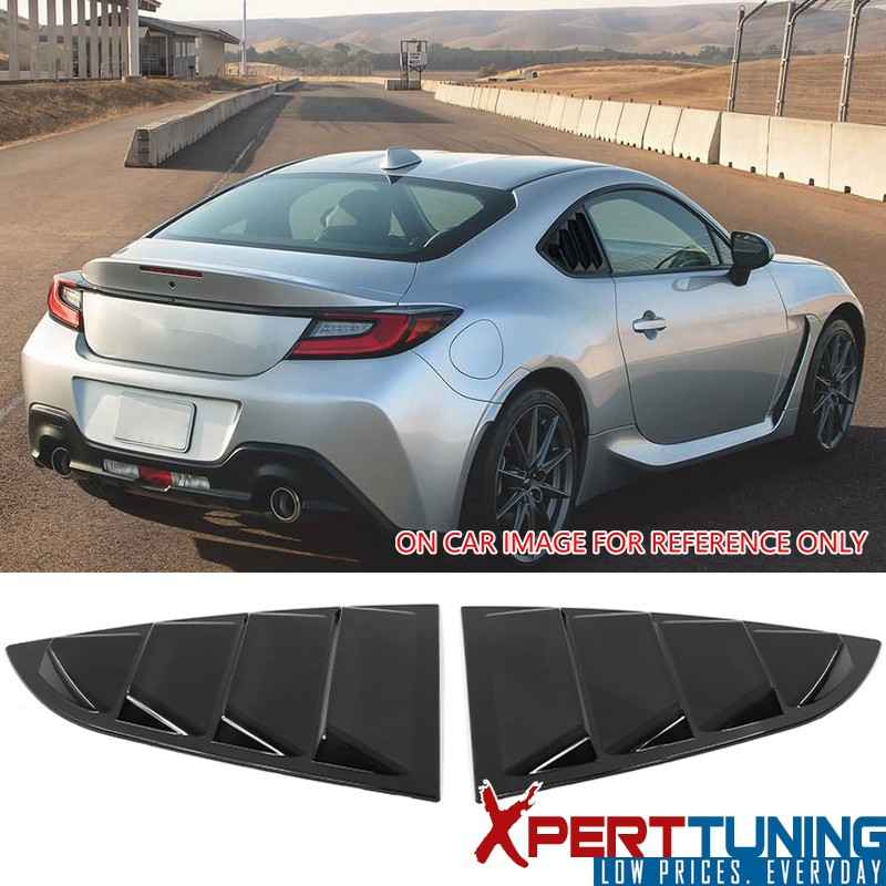 Fits 22-26 Subaru BRZ & Toyota GR86 Unpainted Black Side Window Louver Vents PC