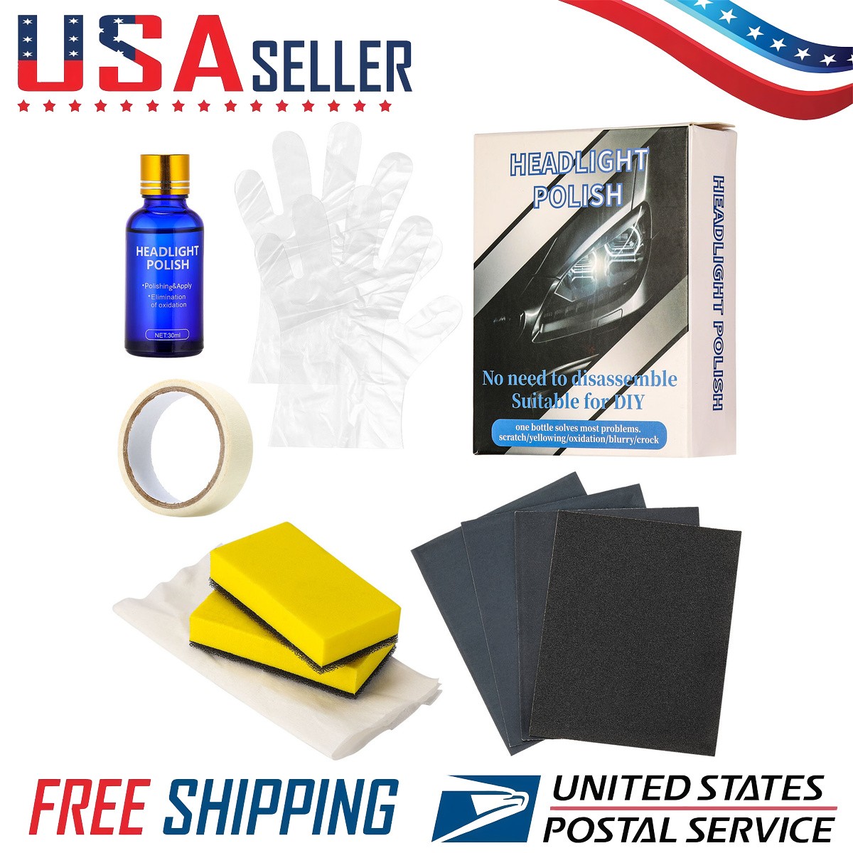 9H Headlight Cover Len Restorer Cleaner Repair Liquid Polish 30ML Clear