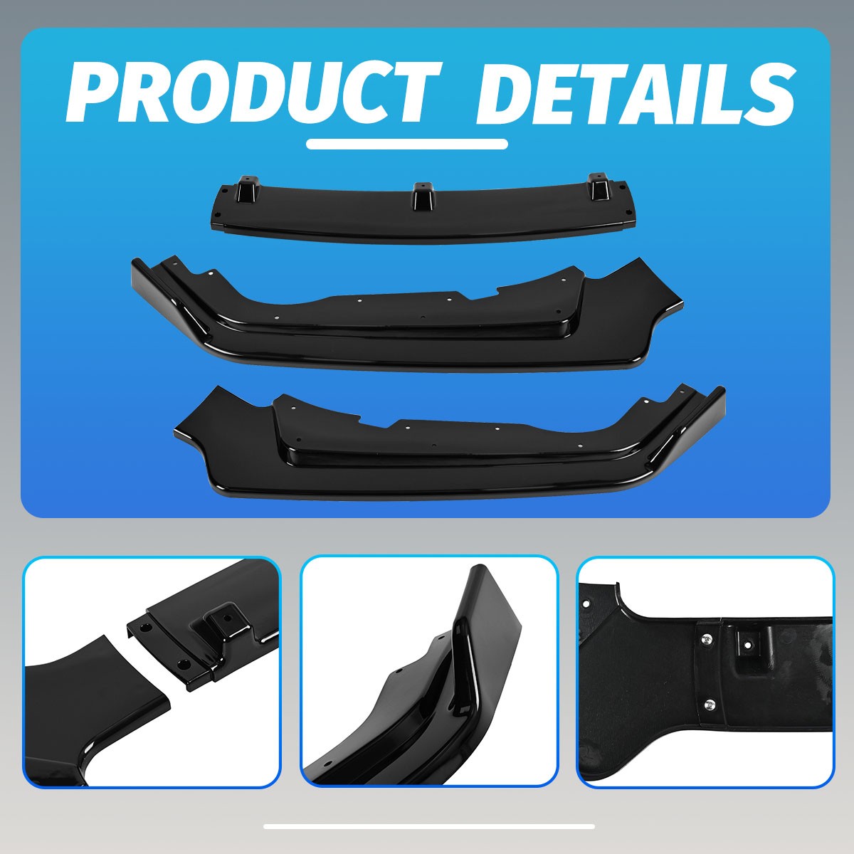 Front Bumper Splitter Lip Spoiler Fit For Subaru BRZ 2013-2016 Glossy Black ABS