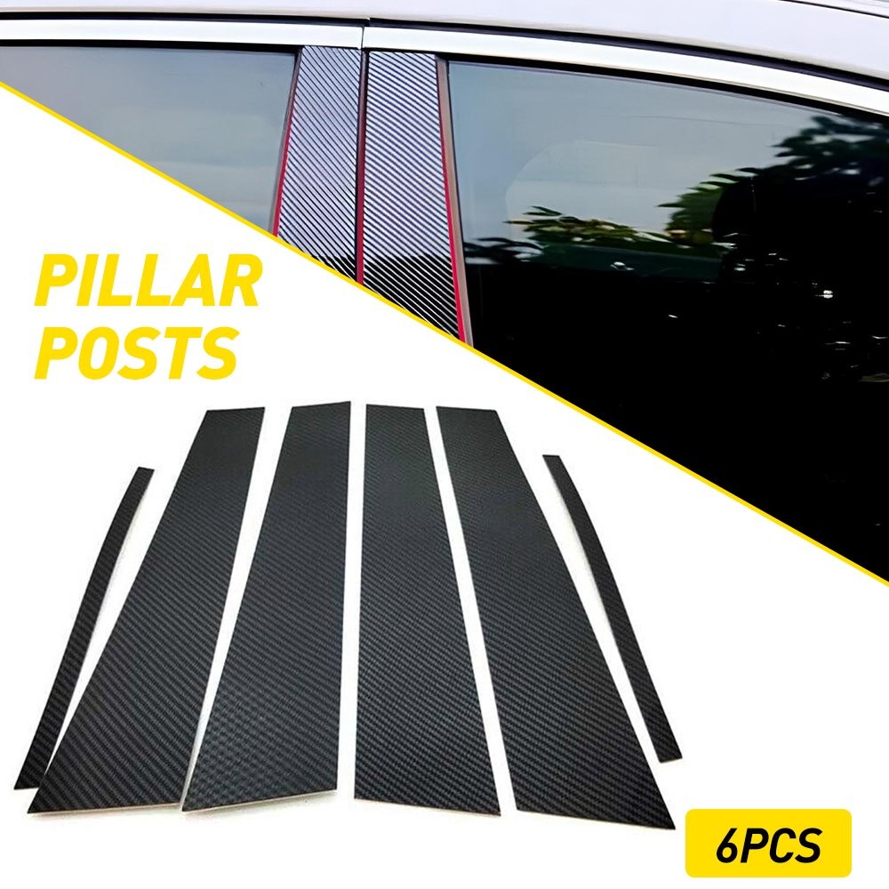 Set of Carbon 6 Fiber Window Pillar Posts Door Trim For Infiniti G35 G37 2002-13