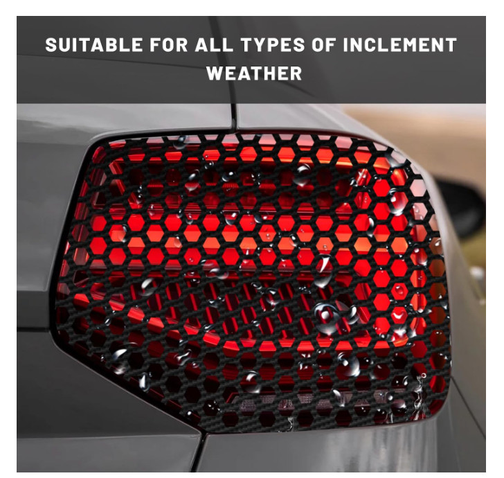 2 PCS Car Rear Tail Light Lamp Stickers Honeycomb Type Decal, 18.9″×11.8″ Waterp