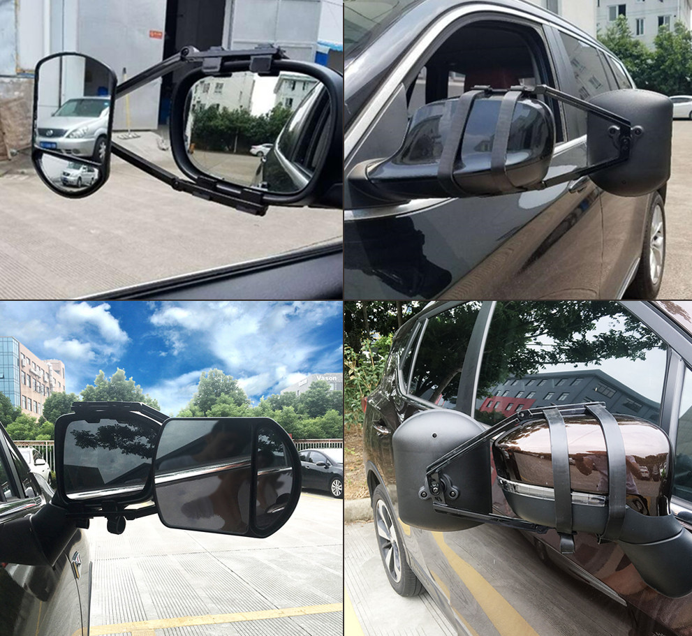 (USA) Universal Trailer Towing Mirror Adjustable Clip-On Car Extension Mirrors*2