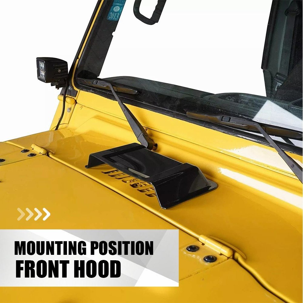 Hood Vent Hood Scoop Vent Cover for 97-17 Jeep Wrangler TJ JK JKU Accessories Y