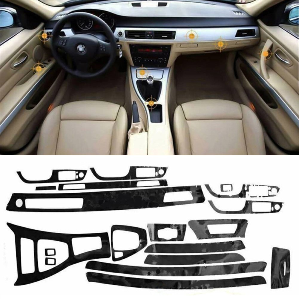 Gloss Black for interior Glossy-Wrap Trim Decal For 3 Series E90 2005-2012
