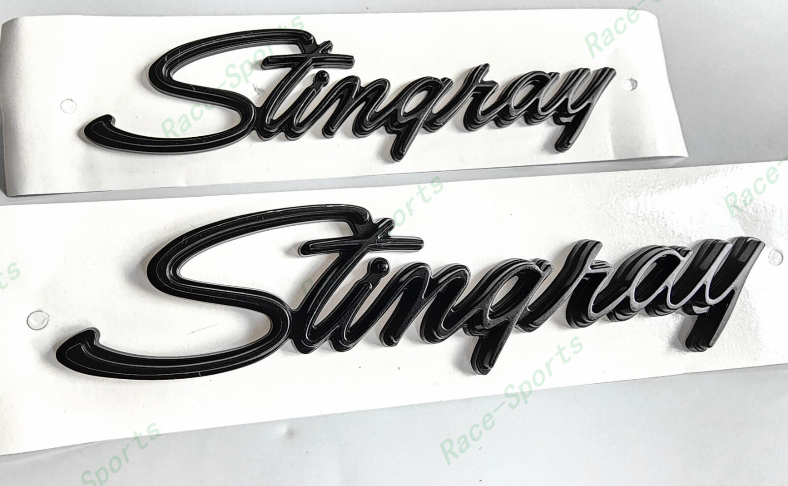 2PCS Matte Black Front Fender Stingray Emblems Badges For 1969-1976 Corvette C3