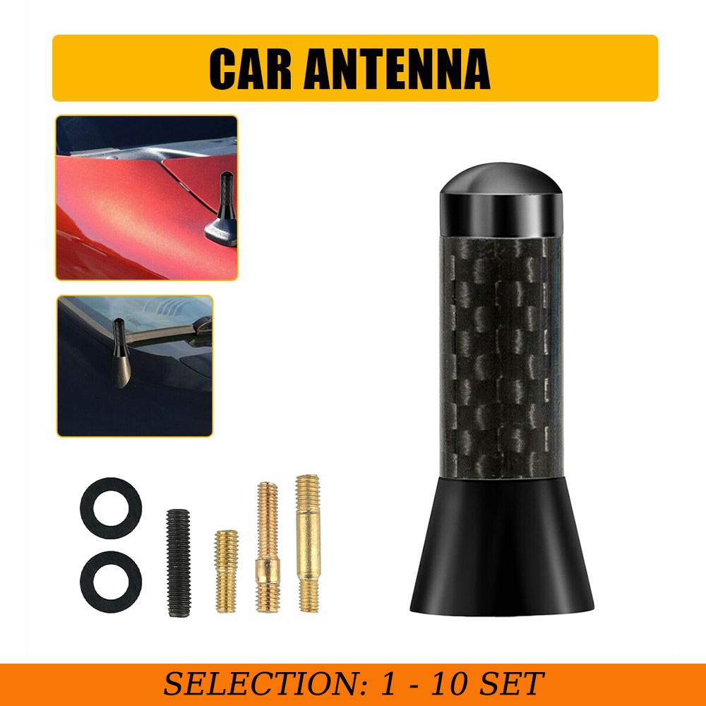 1-10X 1.4″ Short Carbon Black Antenna Mast Radio AM/FM for HYUNDAI SANTA 2004-20