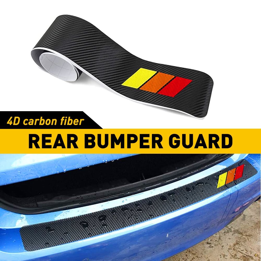 Car Rear Bumper Carbon Fiber Vinyl Wrap Thin Sticker Guard Protector For Toyota