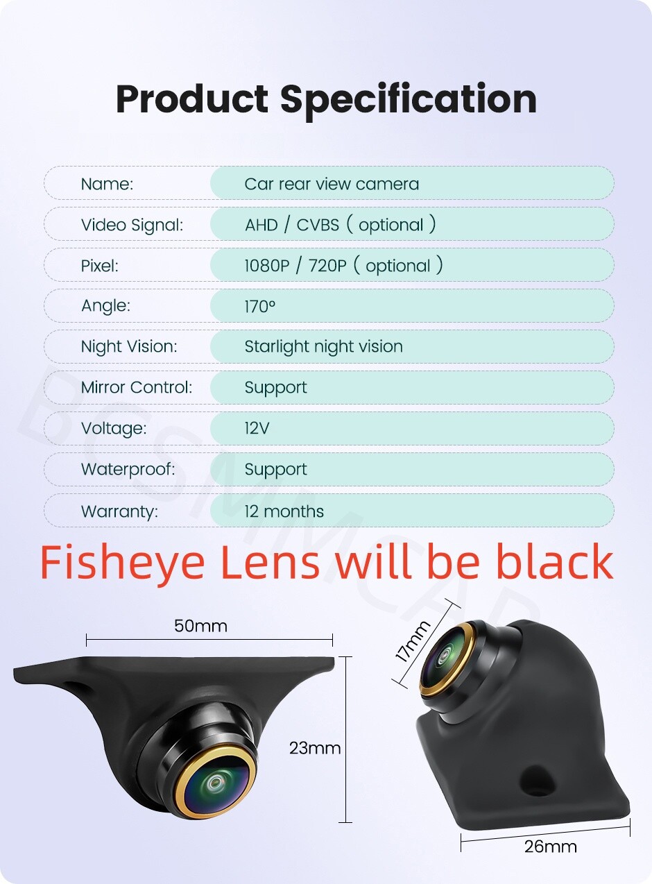 170° Car Rear View Camera Backup Reverse Parking Cam Night Vision Waterproof