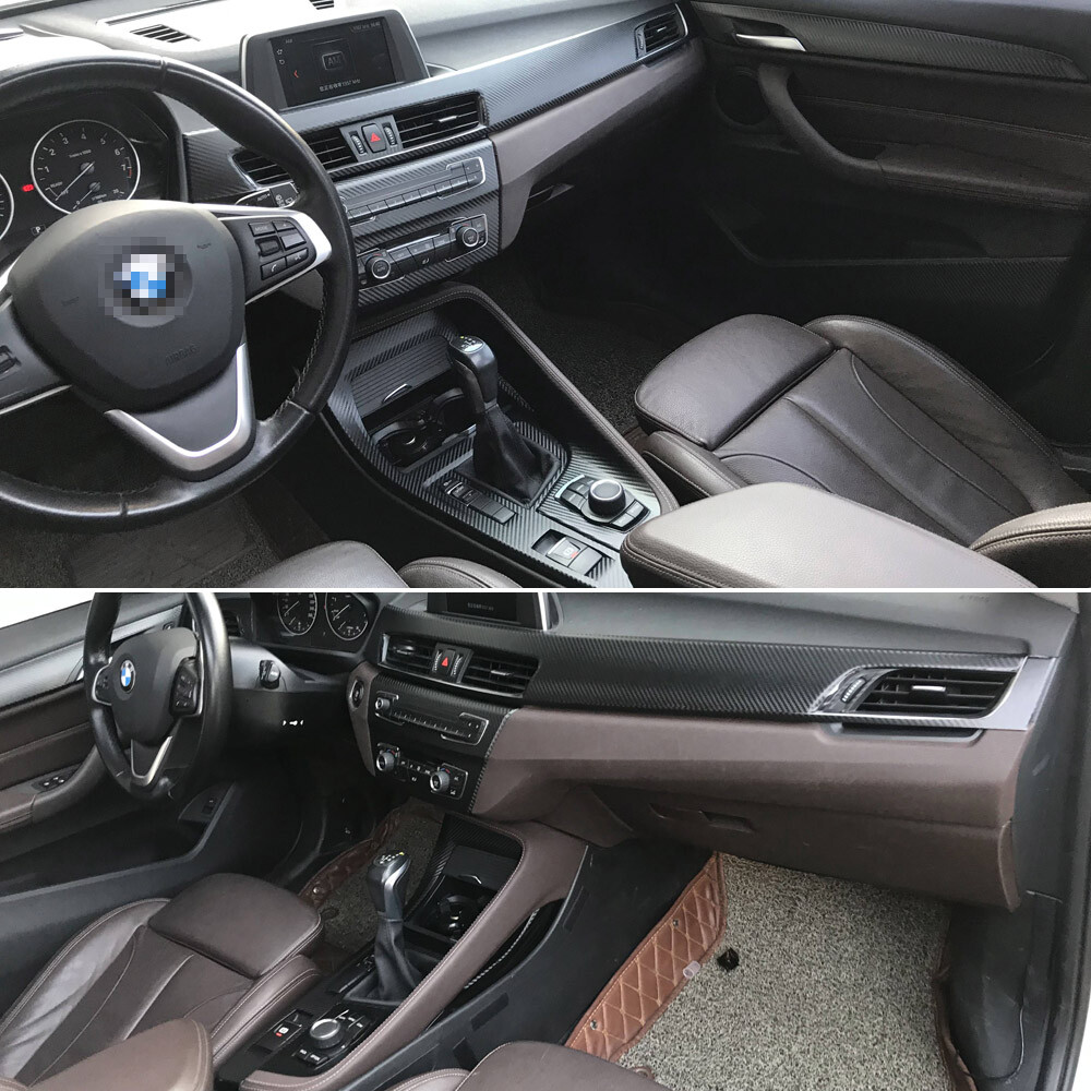 For BMW X1 X2 f48 f39 2016-2021 3D Carbon Fiber Pattern Interior DIY Trim Decals