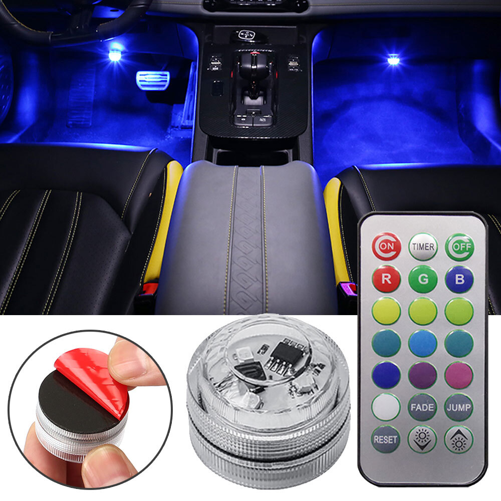 Multicolor Car Interior Accessories Atmosphere LED Light W/ Remote Control Lamp