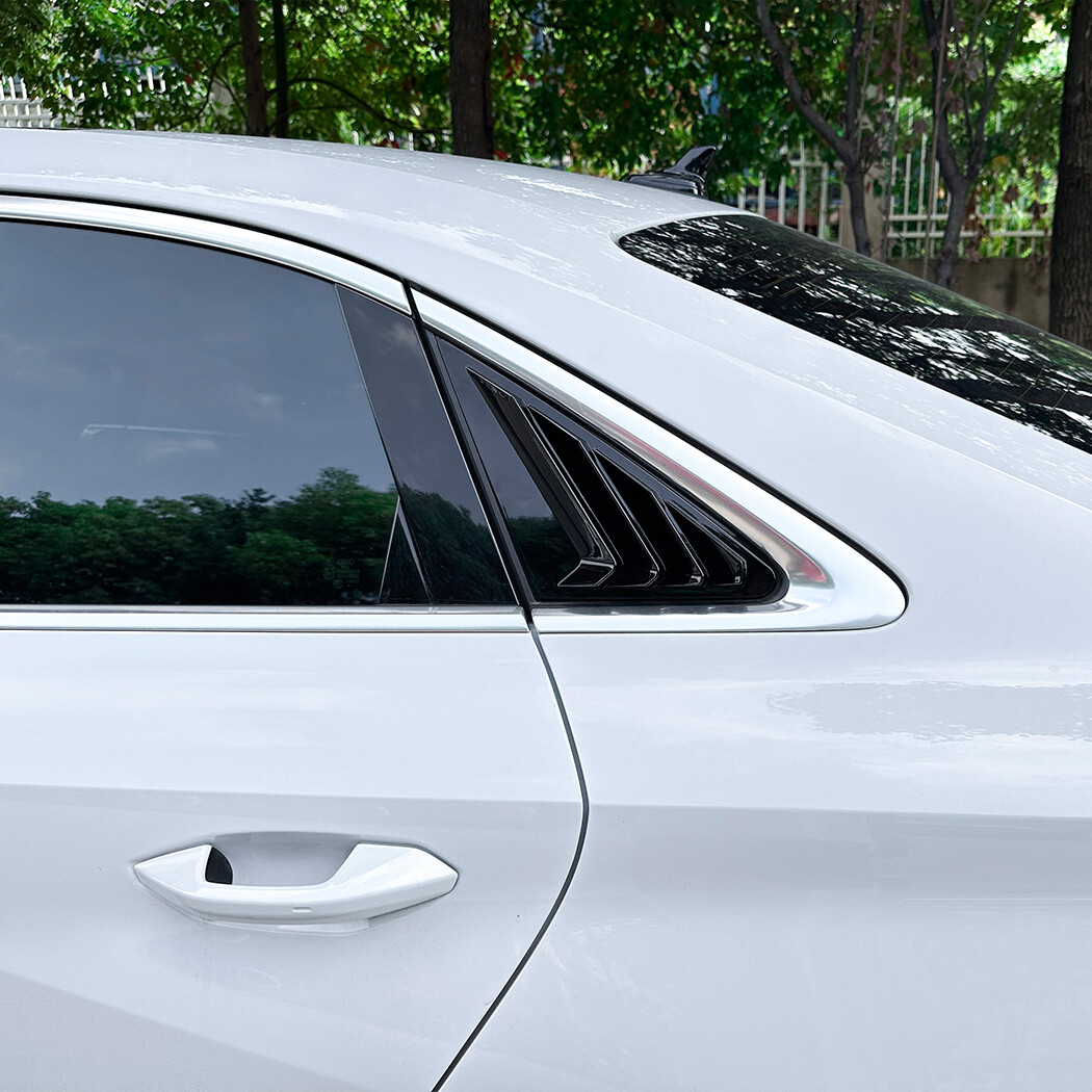 For Audi A3 S3 8Y Sedan 2021-2024 Rear Window Quarter Louver Cover Gloss Black