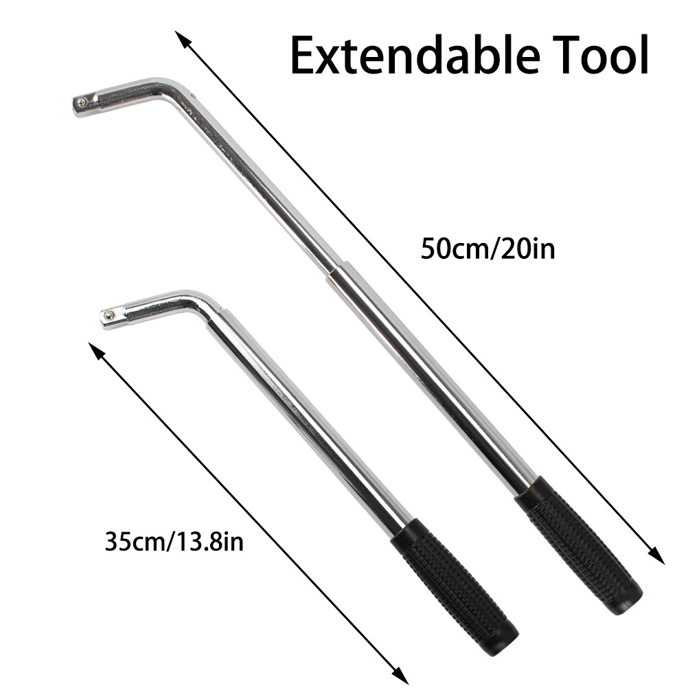 Extendable Lug Wheel Brace Wrench Telescopic 17 19 21 23 mm Auto Socket Tyre Nut