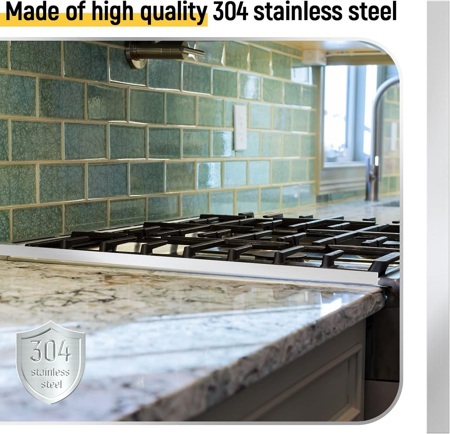 304 Stainless Steel Trim Sheets, Decorative Strips for Kitchen Use, 1.5 x 30