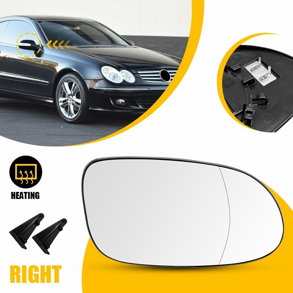 Mirror Glass Heated Driver &Passenger Side For Mercedes Benz CLK320 CLK350 CLK63
