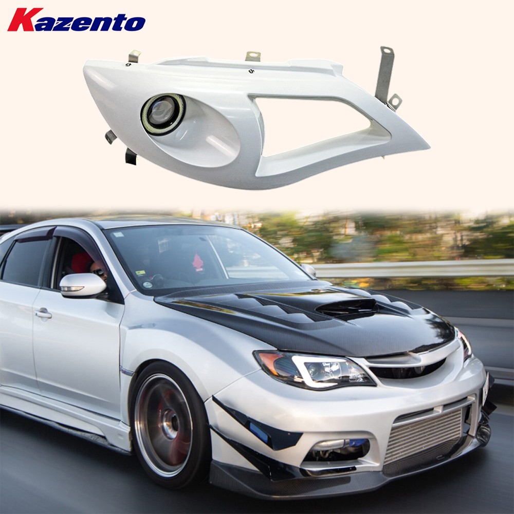 Vented Headlight Replacement with LED FRP For Impreza WRX STI GRB 08-14 LHD Only