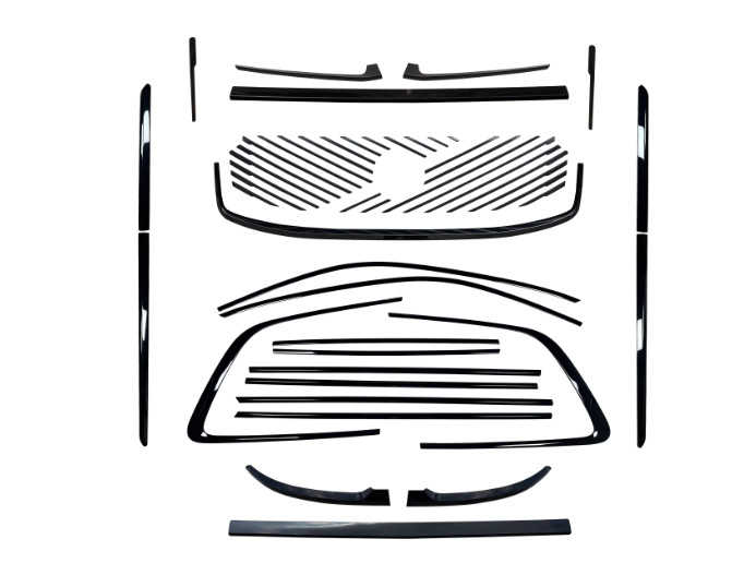 Fits 2025-2026 Volvo XC90 Car Body Glossy Black Stainless Steel And ABS Kit Trim