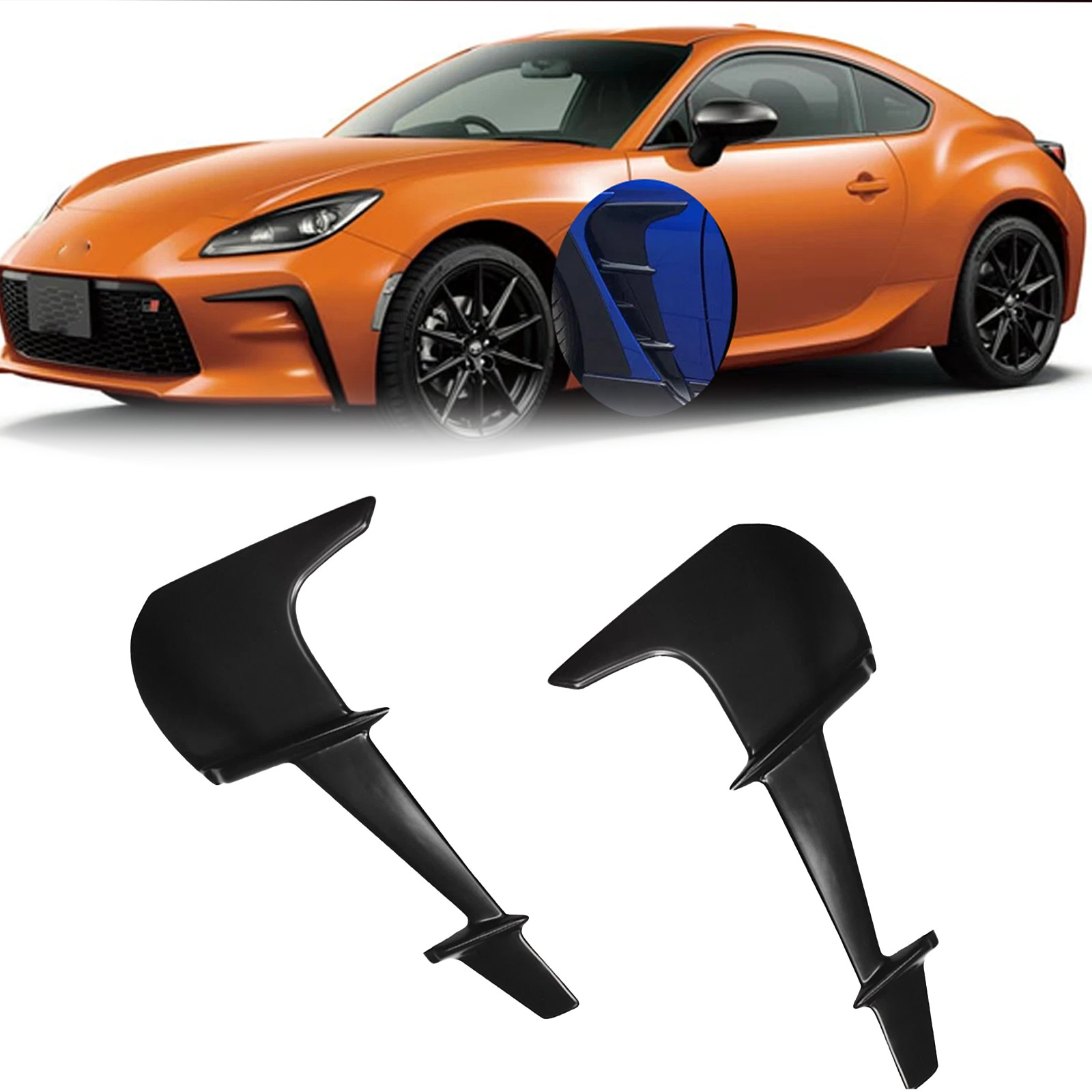 For 2022 2023 2024 Toyota GR86 Subaru BRZ Fender Side Vent Garnish Trim Black