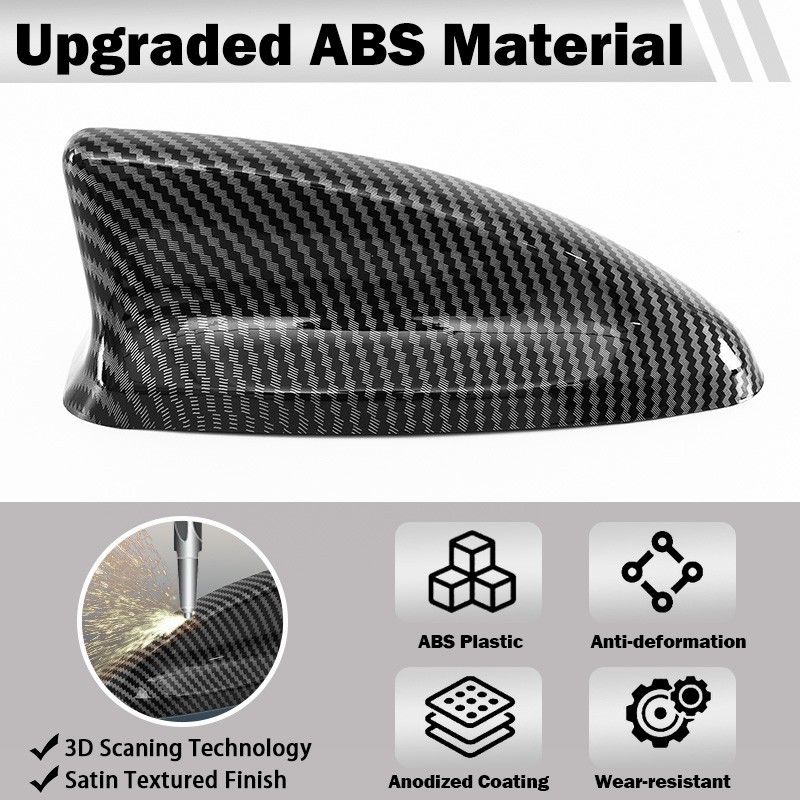 ABS Carbon Fiber Look Shark Fin Antenna Cover Case For Honda Civic 11th 2022-25
