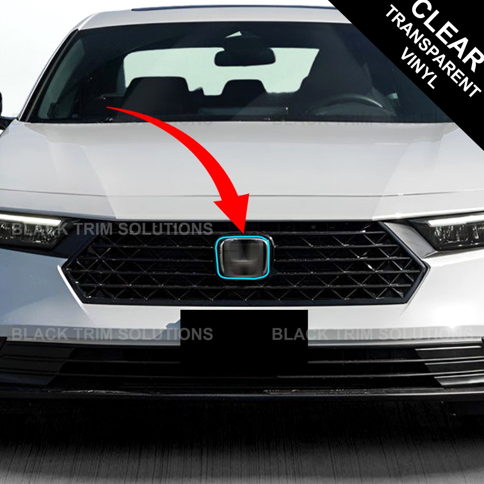 x2 For 2023-2026 Honda Accord CLEAR Tint Vinyl on Front Emblem PreCut ppf Decal