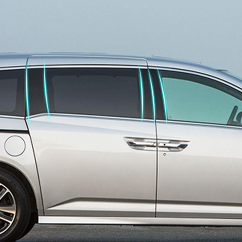 Black Pillar Posts For Honda Odyssey 2011-2017 2016 Window Door Trim Moldings