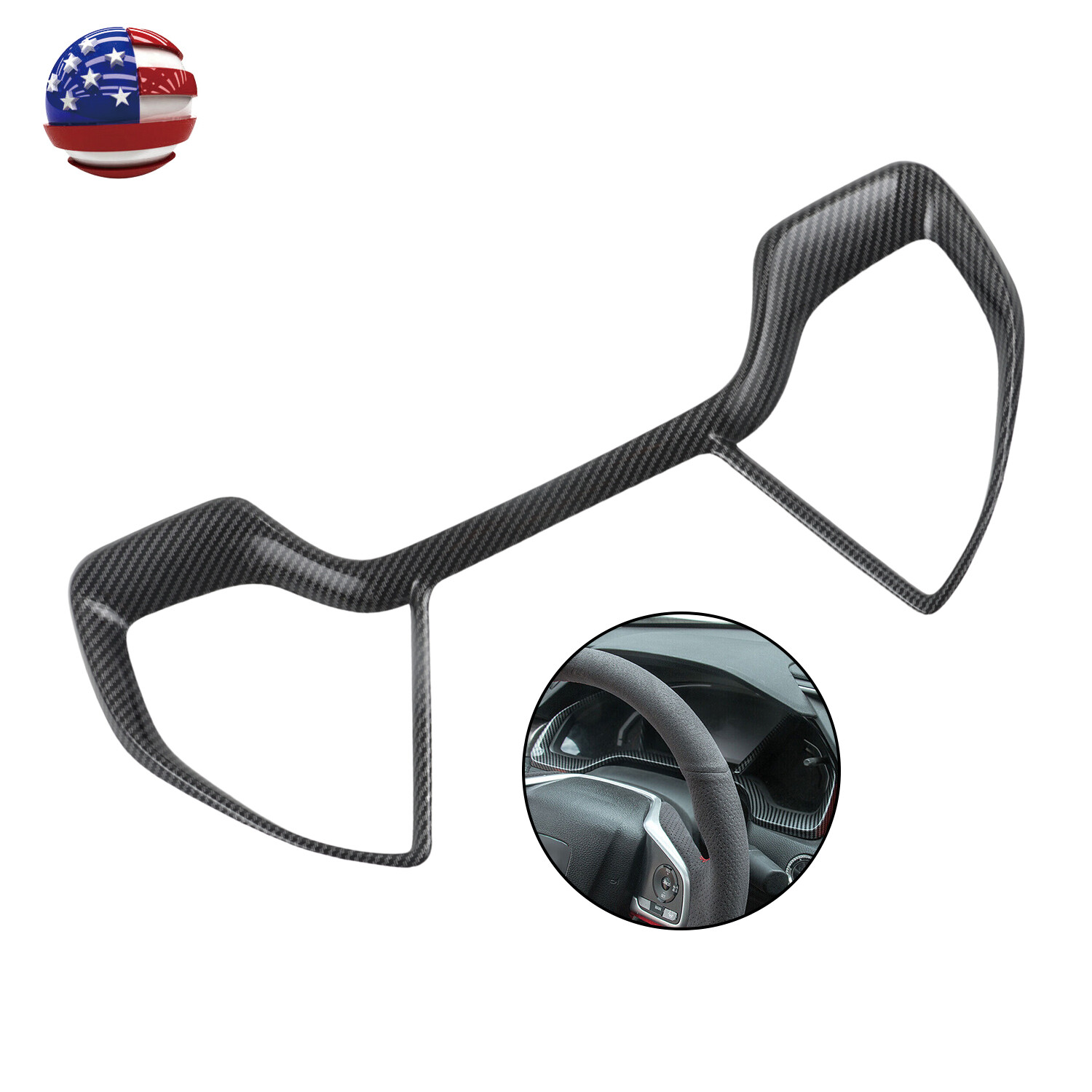 Carbon Fiber Style Speedometer Panel Edge Trim Strips Fit for Honda Civic