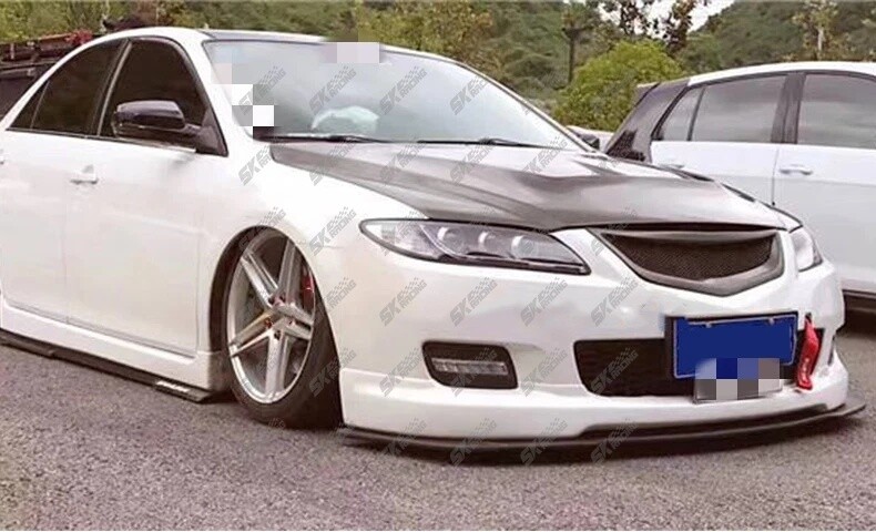 Fits Mazda 6 ABS Carbon Fiber Look/Glossy Honeycomb Mesh Front Hood Grill Grille