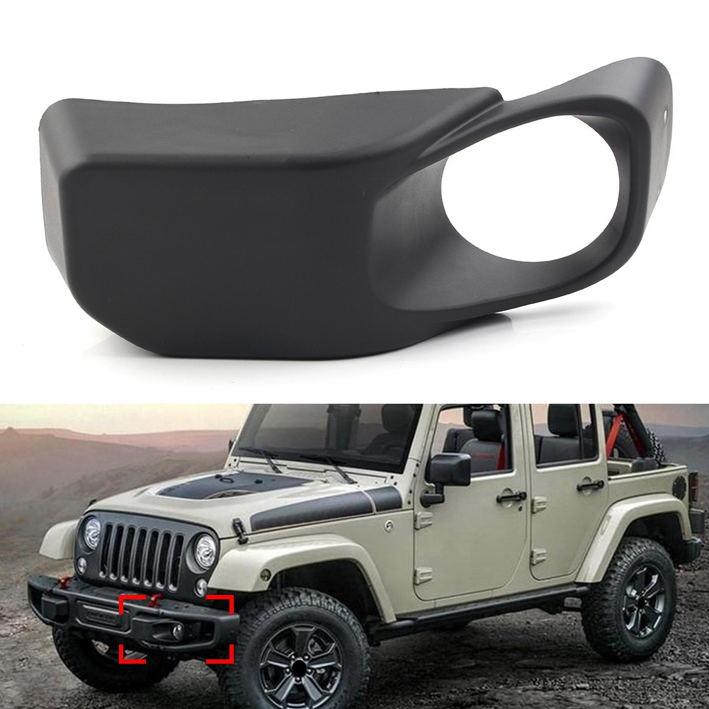 Left Side Front Bumpe Fog Light Lamp Bezels For 2013-2017 Jeep Wrangler