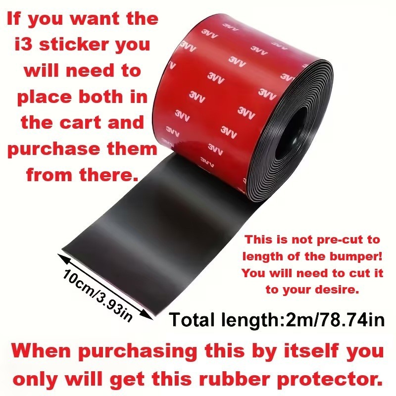 BMW i3 Rubber Rear Bumper Cover Protector or door sill decor sticker accessories