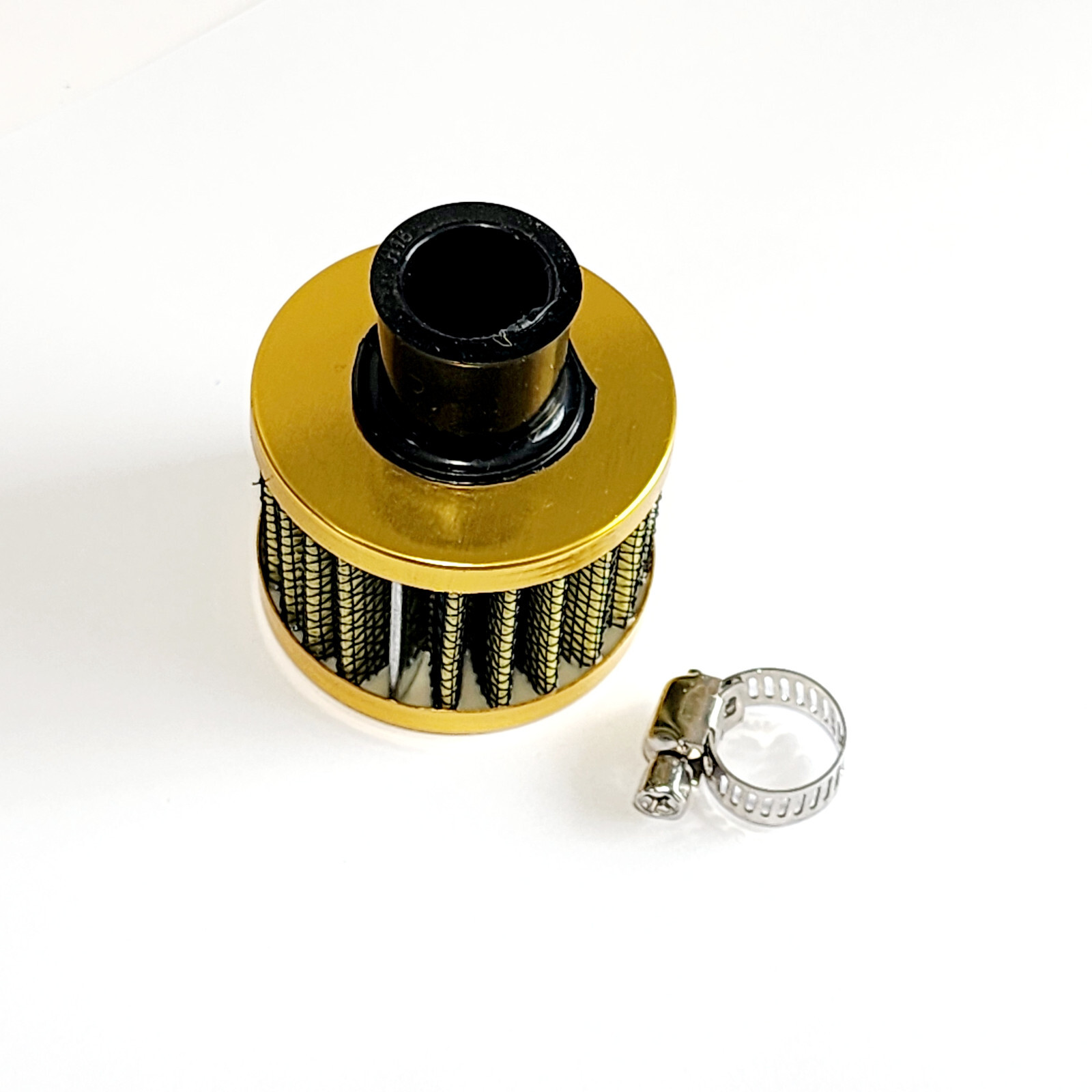 4G63T GOLD MINI 12MM AIR BREATHER FILTER FOR 01 -05 LANCER EVOLUCTION + EMBLEM