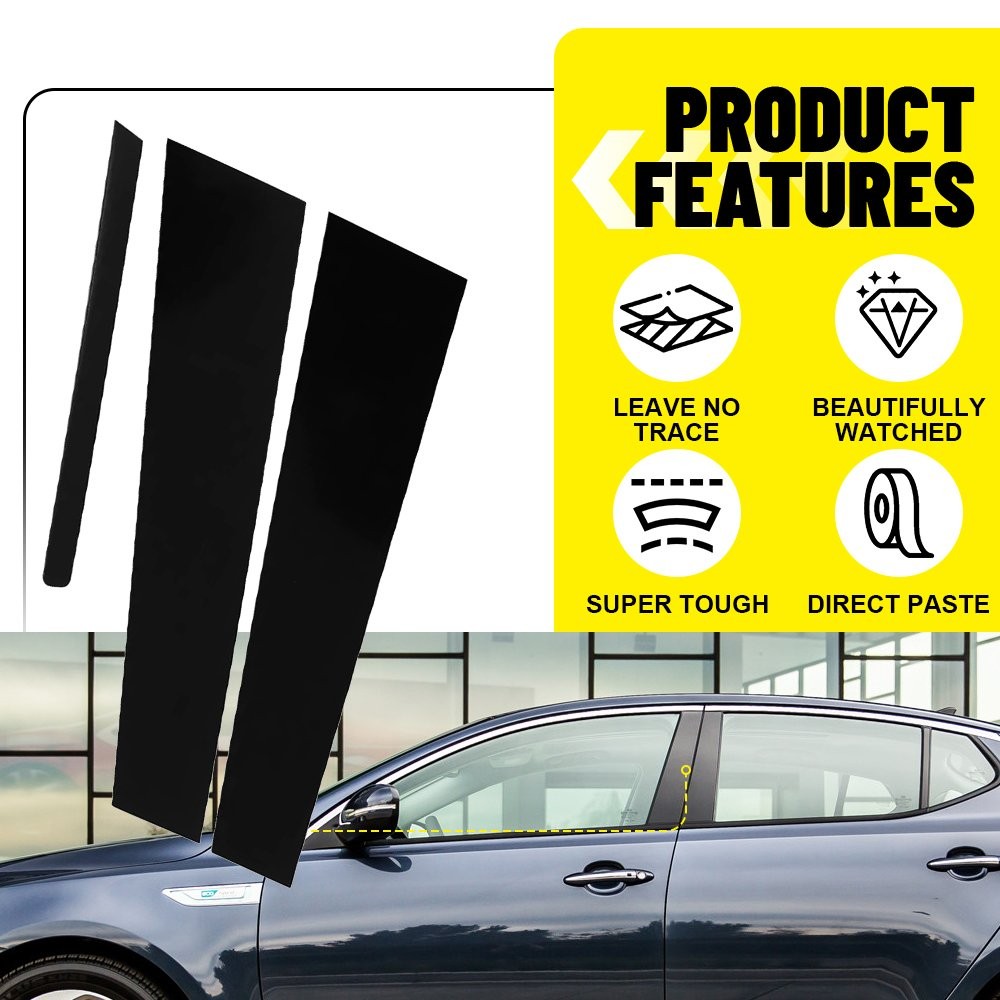 US Ship Black Car Window Pillar Posts Trim Door Cover For Kia Optima 2011-2015 X