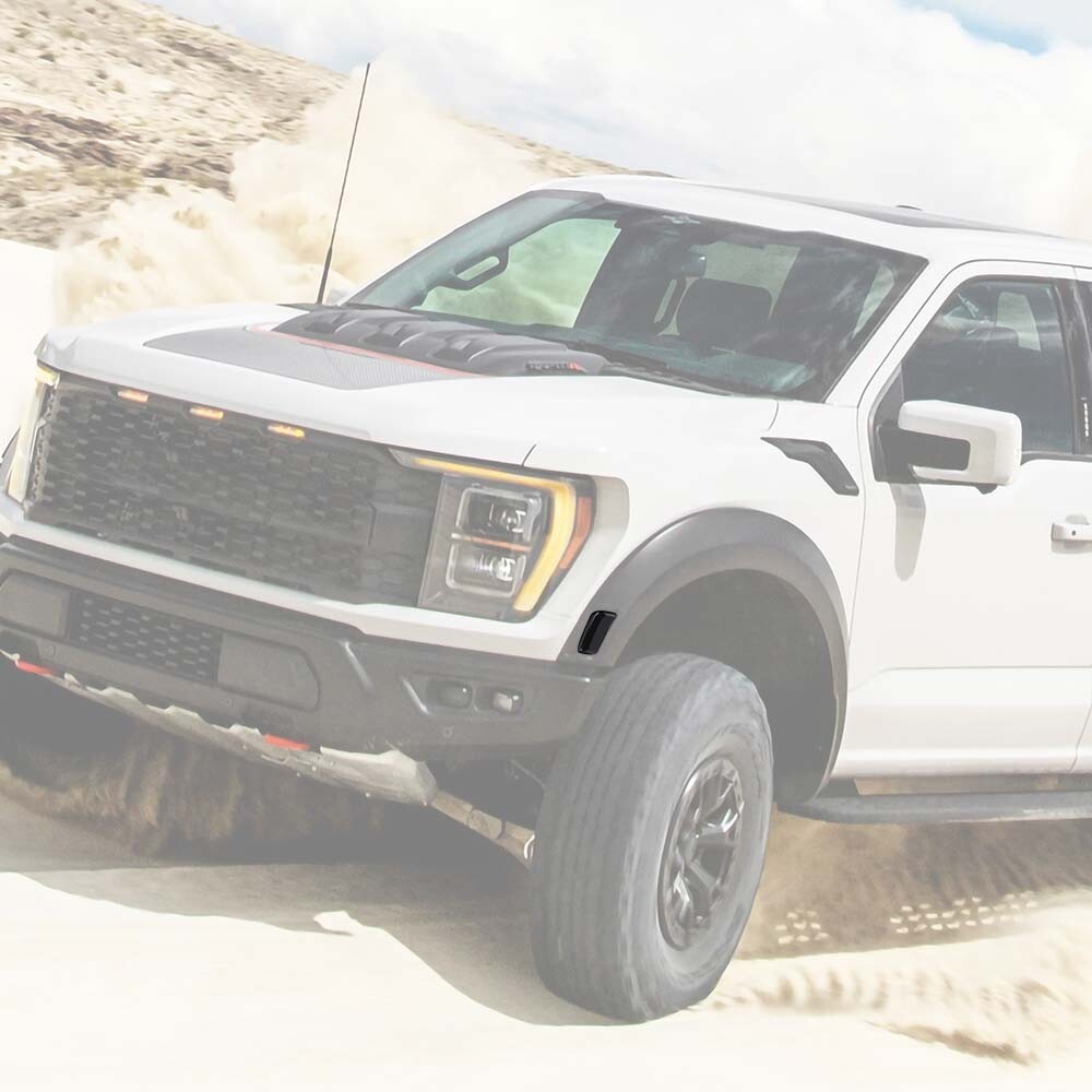 SmokedBlack Wheel Eyebrow Signal Light Cover Accessories For Ford F150 Raptor21+