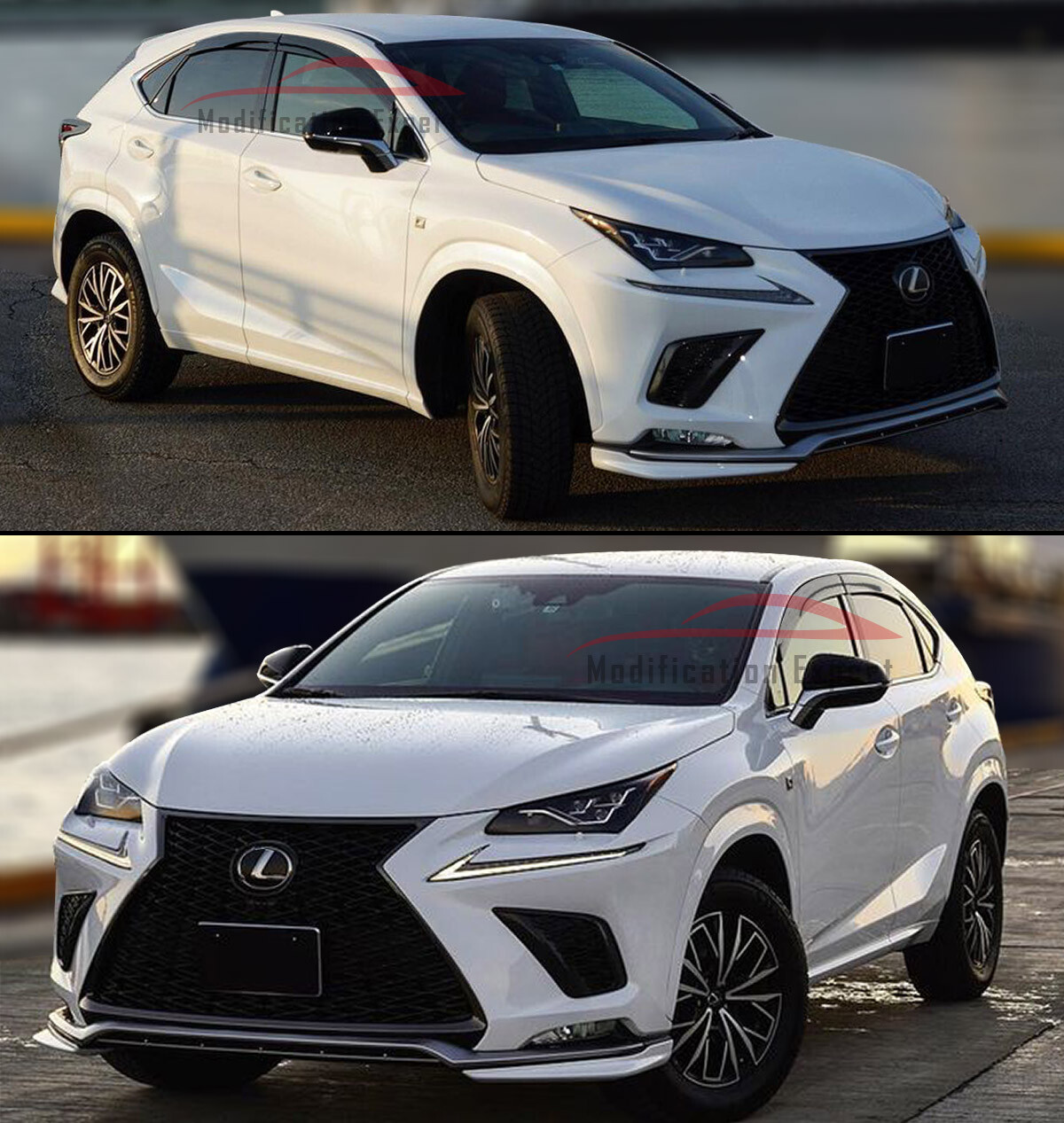 For 2015-2021 Lexus NX200t NX300h JDM Wavy Mugen Style Window Visors Rain Guards