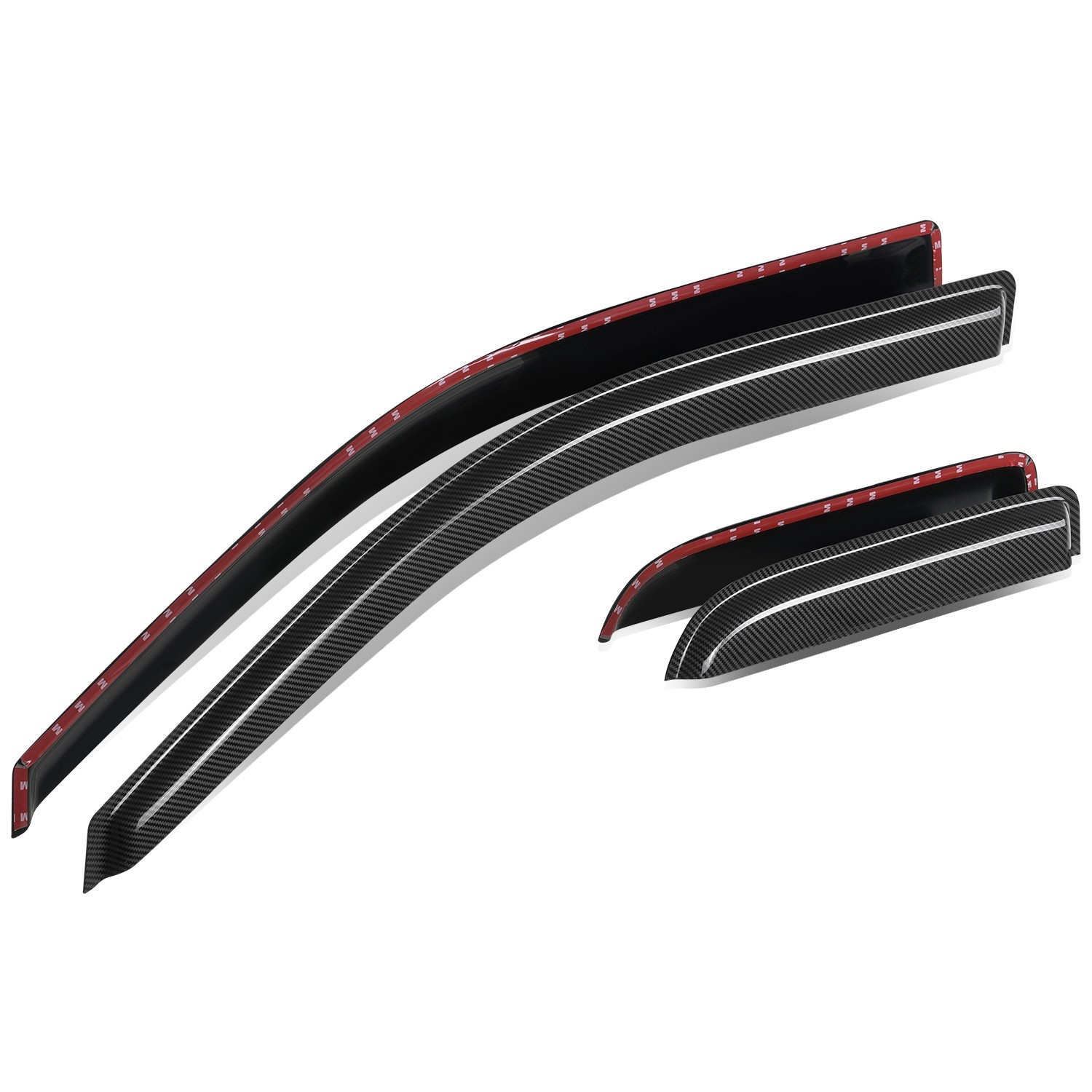 For 04-14 Ford F-150 Extended Cab 4-Dr Glossy 3M Adhesive Tape 4 Window Visors