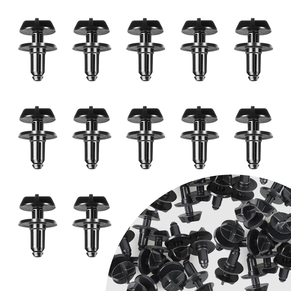 100pcs POM Rivet Fastener Mud Flaps Bumper Fender Push Clips For Ford