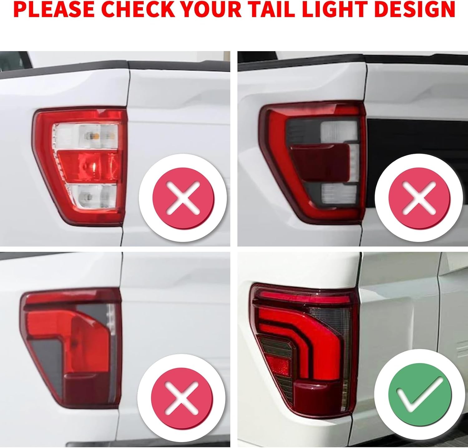 2X Smoked Black Full Tail light Rear Lamp Covers For 2024 2025 Ford F150 Raptor