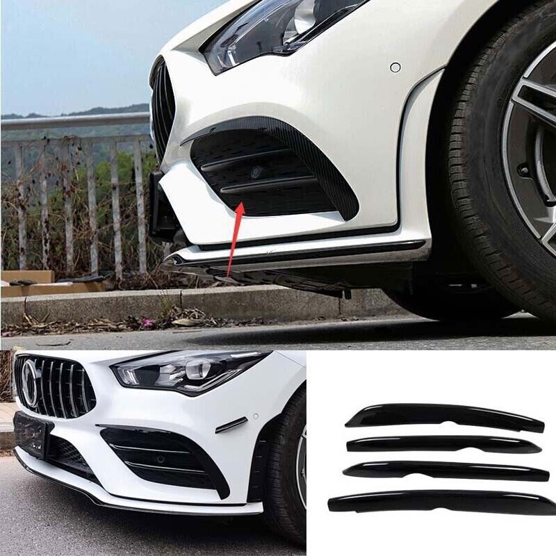 Abs Black Lamp Strip Trim Front Fog Light Fit For Benz Cla W118 2020-2022 4pcs