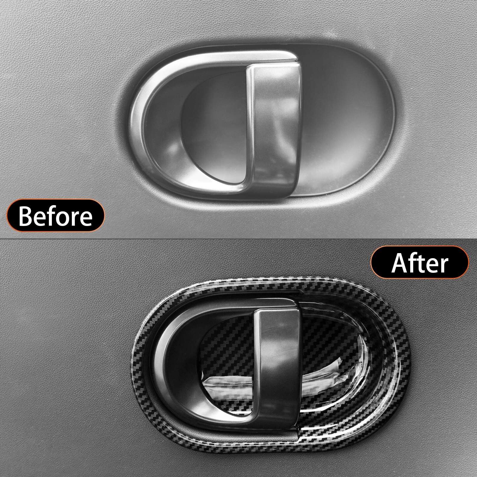 Carbon Fiber ABS Inner Door Handle Bowl Panel Cover Trim For Hyundai Ioniq 5 N