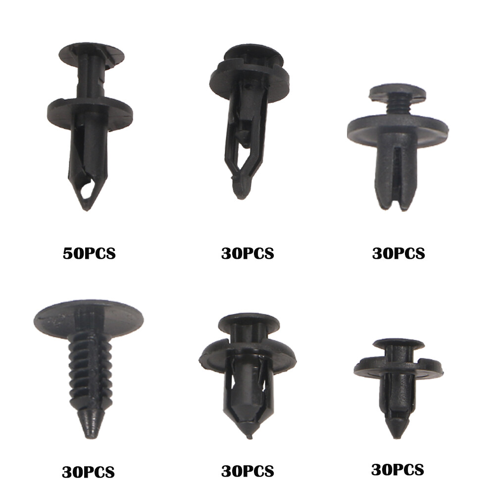 200 Pcs Push Bumper Fastener Rivet Clips with 6 Size Auto Body Retainer Clips
