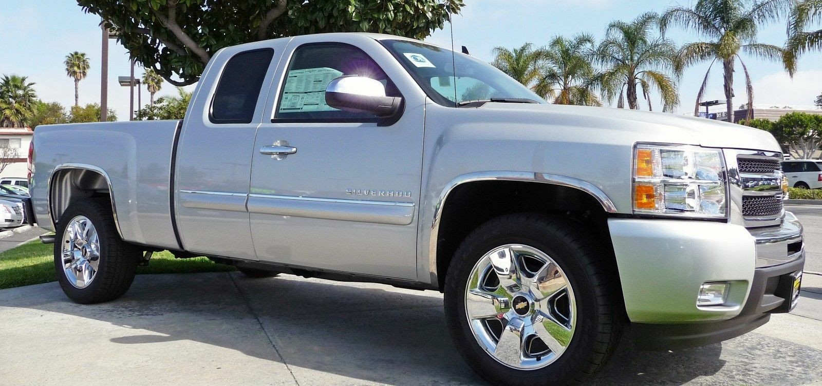 FOR 2007-2013 Chevy Silverado 1500 Chrome Stainless Steel Fender Trim Molding