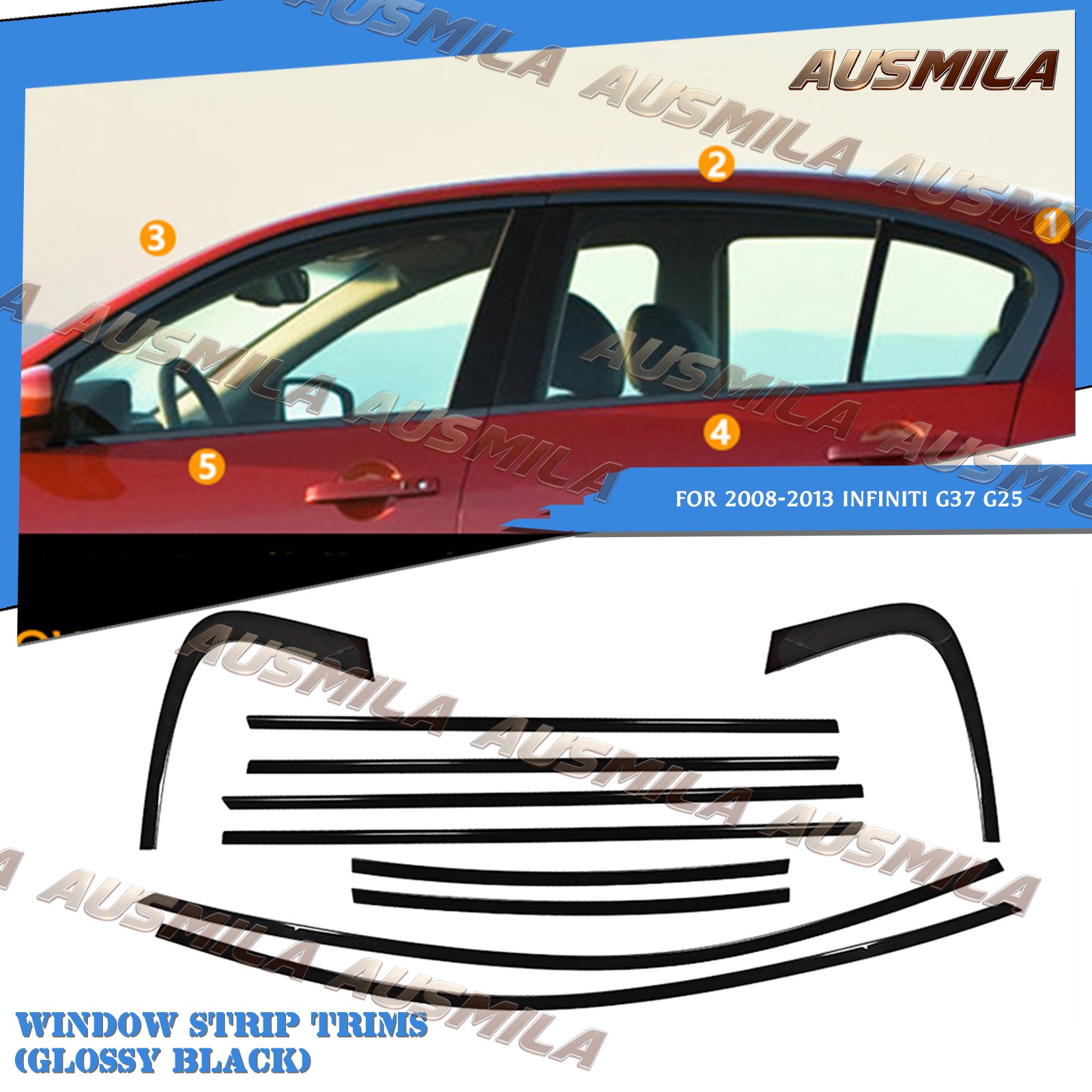 Window Strip Trim Seal Belt Weatherstrip For Infiniti G37 G25 2008-2013