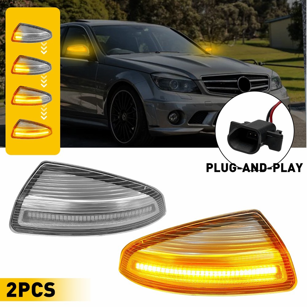 Clear Smoke Lens Side Mirror Turn Signal Light for Mercedes-Benz W204 C250 C300