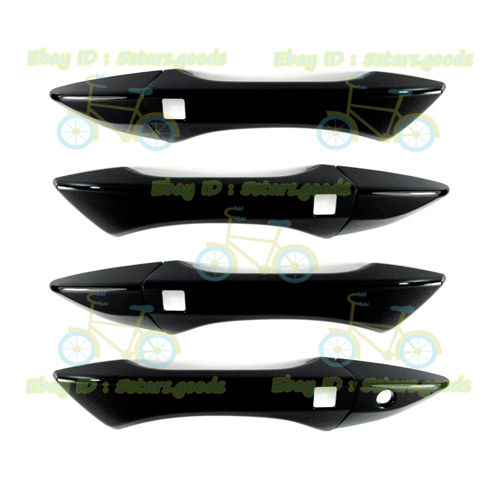 Glossy Pure Black Cover Trim For 2014-2020 Acura MDX 4 Smart Side Door Handle