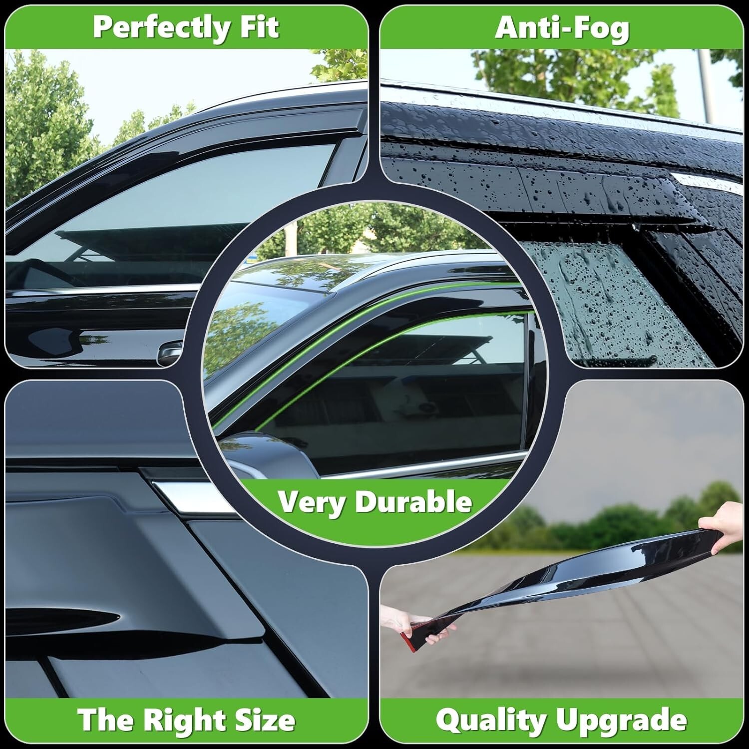 Window Visor Rain Guard OE Style Clip-on Smoked Tinted Fit Honda Accord 13-2017