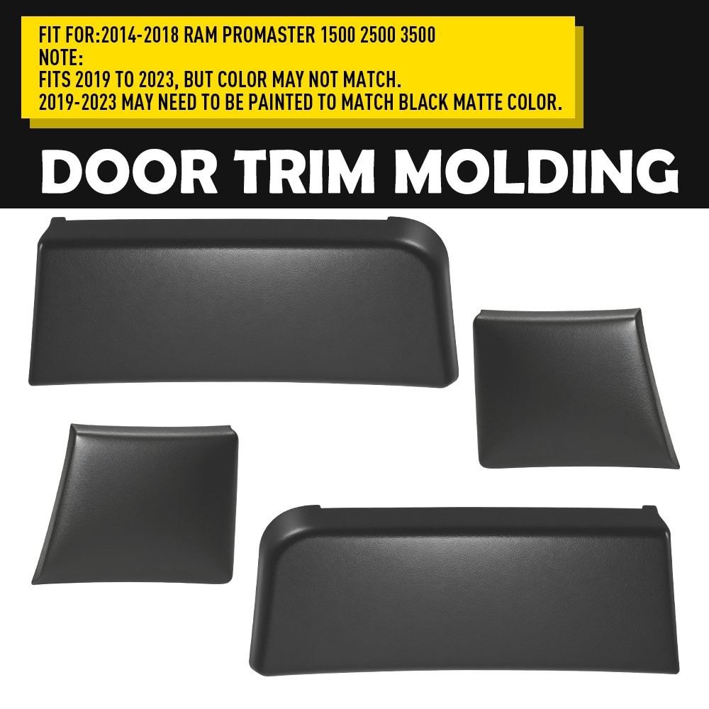 For 2014-2018 Ram Promaster 1500 2500 3500 Front Pillar Door Trim Molding 4Pcs
