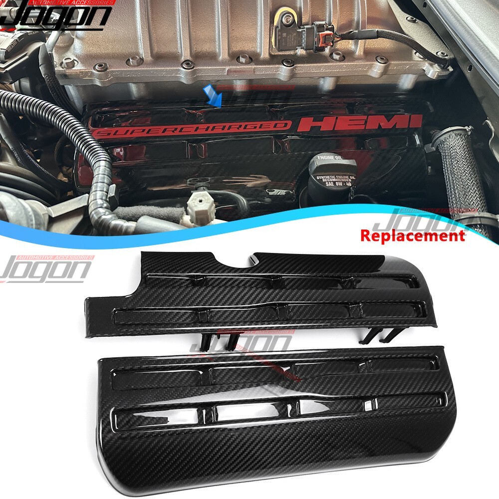 Real Carbon Engine Bay Side Covers For Dodge Challenger SRT Hellcat 6.2L 2015-23