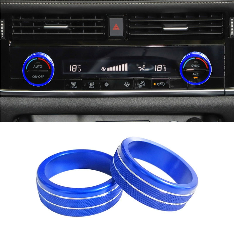For Nissan Rogue 2021-2026 Blue Air Condition Knob Button Cover Decor Pair