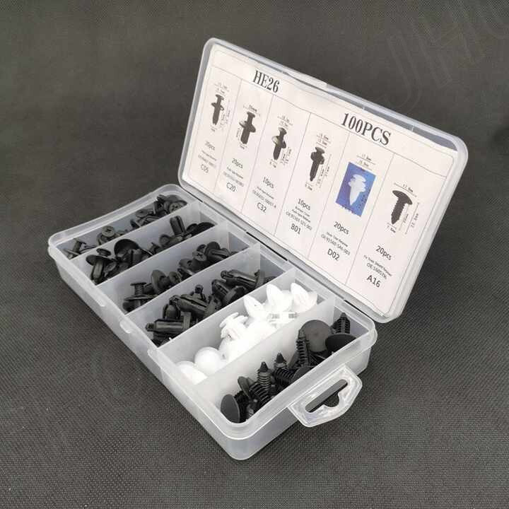 100pcs Clip Car Push Pin Rivet Bumper Fender Liner Door Panel Retainer Fastener